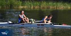 Maria Zerboni (b), Greta Parravicini (s), Lightweight Women's Pair, Italy, 2021 European Rowing Under 23 Championships, Kruszwica, Poland / Detlev Seyb/MyRowingPhoto.com