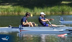 Samet Kaban (b), Denizhan Aydin (s), Lightweight Men's Pair, Turkey, 2021 European Rowing Under 23 Championships, Kruszwica, Poland / Detlev Seyb/MyRowingPhoto.com