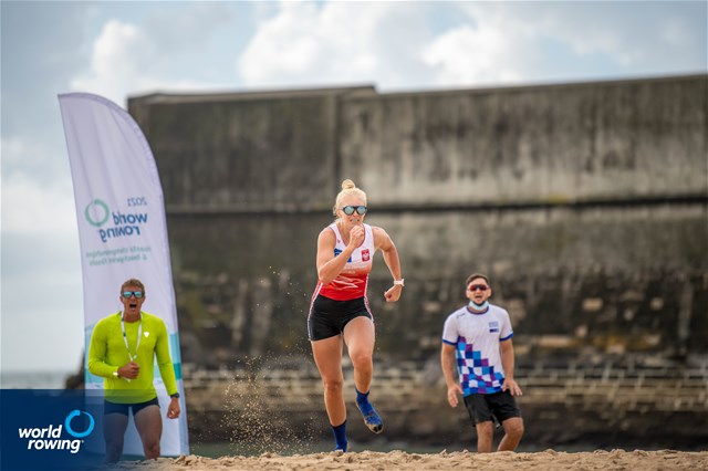Agnieszka Kobus-Zawojska, Women's Solo, Poland, 2021 World Rowing Beach Sprint Finals, Oeiras, Portugal / World Rowing/Benedict Tufnell