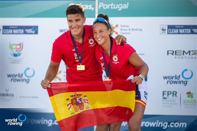 Ander Martin (b), Mixed Double, Spain, 2021 World Rowing Coastal Championships, Oeiras, Portugal / World Rowing/Benedict Tufnell