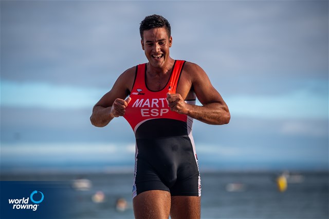 Ander Martin (b), Mixed Double, Spain, 2021 World Rowing Beach Sprint Finals, Oeiras, Portugal / World Rowing/Benedict Tufnell