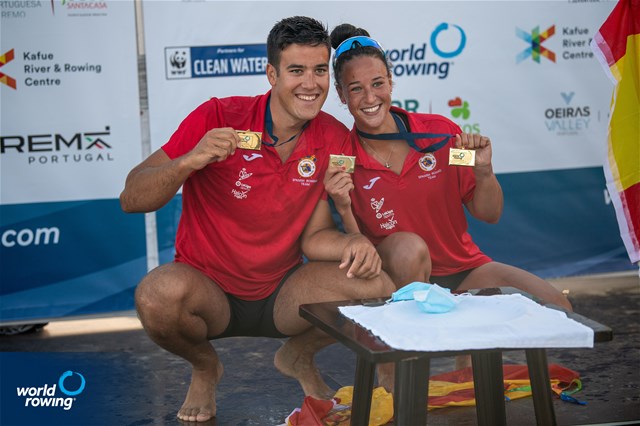 Ander Martin (b), Mixed Double, Spain, 2021 World Rowing Coastal Championships, Oeiras, Portugal / World Rowing/Benedict Tufnell