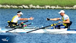 Erik Horrie, Australia, gold, Roman Polianskyi, Ukraine, silver, PR1 Mens single sculls, A-Final, 2017 World Rowing Championships, Sarasota-Bradenton, USA