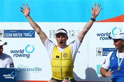 Erik Horrie, Australia, gold, PR1 Mens single sculls, A-Final, 2017 World Rowing Championships, Sarasota-Bradenton, USA