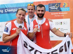Michal Gadowski (b), Jolanta Majka (s), Poland, bronze, PR2 Mixed double sculls, A-Final, 2017 World Rowing Championships, Sarasota-Bradenton, USA