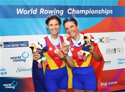 Ionela-Livia Lehaci (b), Gianina-Elena Beleaga (s), Romania, gold, Lightweight Women's Double Sculls, A-Final, 2017 World Rowing Championships, Sarasota-Bradenton, USA