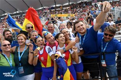Ionela-Livia Lehaci (b), Gianina-Elena Beleaga (s), Romania, gold, Lightweight Women's Double Sculls, A-Final, 2017 World Rowing Championships, Sarasota-Bradenton, USA