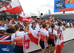 Olga Michalkiewicz (b), Joanna Dittmann, Monika Ciaciuch, Maria Wierzbowska (s), Poland, silver, Women's Four, A-Final, 2017 World Rowing Championships, Sarasota-Bradenton, USA
