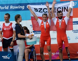 Michal Gadowski (b), Jolanta Majka (s), Poland, bronze, PR2 Mixed double sculls, A-Final, 2017 World Rowing Championships, Sarasota-Bradenton, USA