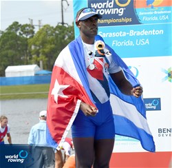 Angel Fournier Rodriguez, Cuba, silver, Men's Single Sculls, A-Final, 2017 World Rowing Championships, Sarasota-Bradenton, USA