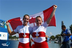 Caileigh Filmer (b), Hillary Janssens (s), Canada, gold, Womens Pair, 2018 World Rowing Championships, Plovdiv, Bulgaria