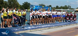 Johannes Weissenfeld (b), Felix Wimberger, Maximilian Planer, Torben Johannesen, Jakob Schneider, Malte Jakschik, Richard Schmidt, Hannes Ocik (s), Martin Sauer (c), Germany, gold, Liam Donald (b), Robert Black, Angus Moore, Simon Keenan, Nicholas Purnell, Timothy Masters, Joshua Booth, Angus Widdicombe (s), Kendall Brodie (c), Australia, silver, James Rudkin (b), Alan Sinclair, Tom Ransley, Thomas George, Mohamed Sbihi, Oliver Wynne-Griffith, Matthew Tarrant, William Satch (s), Henry Fieldman (c), Great Britain, bronze, Men's Eight, 2018 World Rowing Championships, Plovdiv, Bulgaria