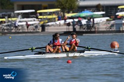 A-Final, Anna Boada Peiro (b), Aina Cid (s), Women's Pair, Spain, 2018 World Rowing Championships, Plovdiv, Bulgaria