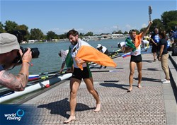 Gary O'Donovan (b), Paul O'Donovan (s), Ireland, gold, Lightweight Men's Double Sculls, 2018 World Rowing Championships, Plovdiv, Bulgaria