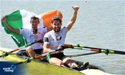 A-Final, Gary O'Donovan (b), Paul O'Donovan (s), Lightweight Men's Double Sculls, Ireland, 2018 World Rowing Championships, Plovdiv, Bulgaria