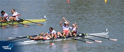 A-Final, Agnieszka Kobus-Zawojska (b), Marta Wieliczko, Maria Springwald, Katarzyna Zillmann (s), Women's Quadruple Sculls, Poland, 2018 World Rowing Championships, Plovdiv, Bulgaria