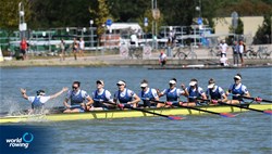 A-Final, Kristine O'Brien (b), Felice Mueller, Victoria Opitz, Gia Doonan, Dana Moffat, Tracy Eisser, Emily Regan, Olivia Coffey (s), Katelin Guregian (c), Women's Eight, United States of America, 2018 World Rowing Championships, Plovdiv, Bulgaria