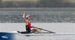 Boris Taeldeman, Men's Single Sculls, Belgium, 2022 European Rowing Under 19 Championships, Varese, Italy / Detlev Seyb/MyRowingPhoto.com