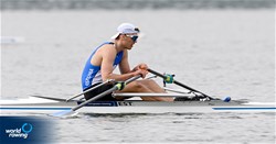 Christopher Hein, Men's Single Sculls, Estonia, 2022 European Rowing Under 19 Championships, Varese, Italy / Detlev Seyb/MyRowingPhoto.com