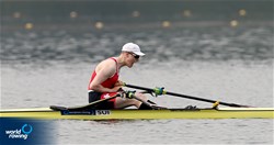 Nicolas Berger, Men's Single Sculls, Switzerland, 2022 European Rowing Under 19 Championships, Varese, Italy / Detlev Seyb/MyRowingPhoto.com