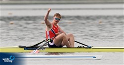 Ulrik Pharo Lohne, Men's Single Sculls, Norway, 2022 European Rowing Under 19 Championships, Varese, Italy / Detlev Seyb/MyRowingPhoto.com