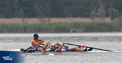 Marin Smoljanovic (b), Ivan Talaja (s), Men's Double Sculls, Croatia, 2022 European Rowing Under 19 Championships, Varese, Italy / Detlev Seyb/MyRowingPhoto.com