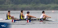 Alric Rodrigue (b), Come Gonzalez (s), Men's Double Sculls, France, 2022 European Rowing Under 19 Championships, Varese, Italy / Detlev Seyb/MyRowingPhoto.com