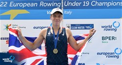 Marcus Chute, Men's Single Sculls, Great Britain, Gold, 2022 European Rowing Under 19 Championships, Varese, Italy / Detlev Seyb/MyRowingPhoto.com