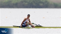 Pierre Molins, Men's Single Sculls, France, 2022 European Rowing Under 19 Championships, Varese, Italy / Detlev Seyb/MyRowingPhoto.com