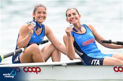 Martina Scarpello (b), Sofia Naselli (s), Women's Pair, Italy, 2022 European Rowing Under 19 Championships, Varese, Italy / Detlev Seyb/MyRowingPhoto.com