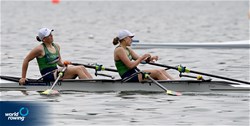 Ula Jonusaite (b), Saule Kryzeviciute (s), Women's Double Sculls, Lithuania, 2022 European Rowing Under 19 Championships, Varese, Italy / Detlev Seyb/MyRowingPhoto.com