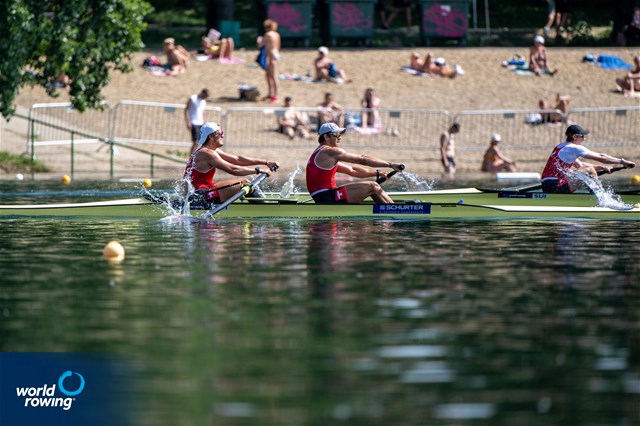 Maurin Lange (b), Jan Jonah Plock (s), Men's Pair, Switzerland, 2022 World Rowing Cup I, Belgrade, Serbia / World Rowing/Benedict Tufnell