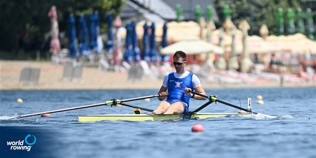 Viktor Pivac, Men's Single Sculls, Serbia, 2022 World Rowing Cup I, Belgrade, Serbia / Detlev Seyb/MyRowingPhoto.com