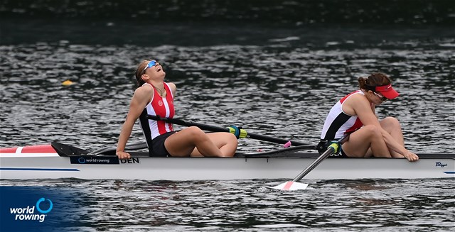 Sofie Vikkelsoe (b), Nikoline Laidlaw (s), Women's Pair, Denmark, 2022 World Rowing Cup I, Belgrade, Serbia / Detlev Seyb/MyRowingPhoto.com