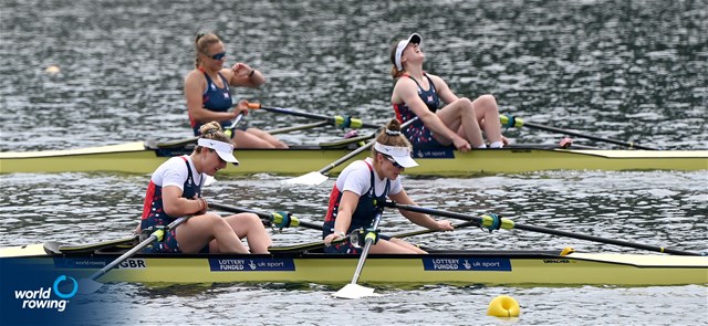 Jessica Marie Leyden (b), Lucy Glover (s), Women's Double Sculls, Great Britain, 2022 World Rowing Cup I, Belgrade, Serbia / Detlev Seyb/MyRowingPhoto.com
