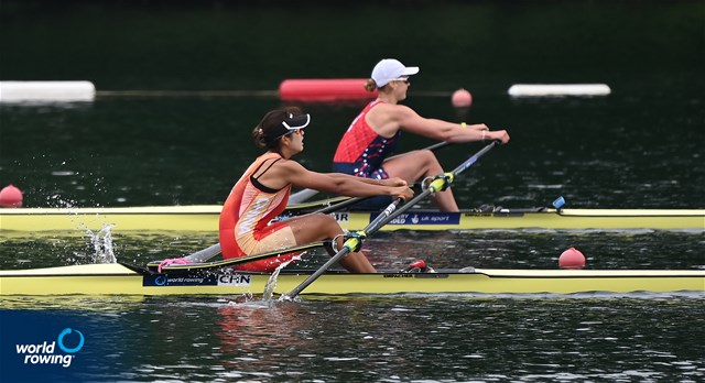 Shiyu Lu, Women's Single Sculls, People's Republic of China, 2022 World Rowing Cup I, Belgrade, Serbia / Detlev Seyb/MyRowingPhoto.com