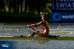 Shiyu Lu, Women's Single Sculls, People's Republic of China, 2022 World Rowing Cup II, Poznan, Poland / World Rowing/Benedict Tufnell