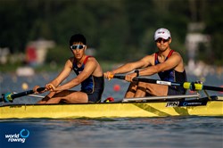 Sho Fukuta (b), Takumi Shiga (s), Men's Pair, Japan, 2022 World Rowing Cup II, Poznan, Poland / World Rowing/Benedict Tufnell