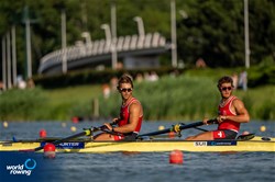 Maurin Lange (b), Jan Jonah Plock (s), Men's Pair, Switzerland, 2022 World Rowing Cup II, Poznan, Poland / World Rowing/Benedict Tufnell