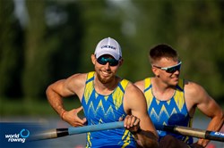Pavlo Doshchenko (b), Kostiantyn Musiienko (s), Men's Pair, Ukraine, 2022 World Rowing Cup II, Poznan, Poland / World Rowing/Benedict Tufnell
