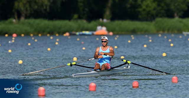 Bahman Nasiri, Men's Single Sculls, Azerbaijan, 2022 World Rowing Cup II, Poznan, Poland / Detlev Seyb/MyRowingPhoto.com
