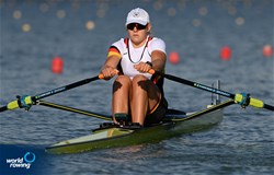 Alexandra Foester, Women's Single Sculls, Germany, 2022 World Rowing Cup II, Poznan, Poland / Detlev Seyb/MyRowingPhoto.com