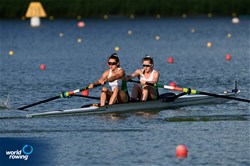 Emily Hegarty (b), Fiona Murtagh (s), Women's Pair, Ireland, 2022 World Rowing Cup II, Poznan, Poland / Detlev Seyb/MyRowingPhoto.com