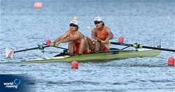 Shuxian Zhang (b), Yihui Wu (s), Women's Pair, People's Republic of China, 2022 World Rowing Cup II, Poznan, Poland / Detlev Seyb/MyRowingPhoto.com