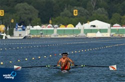 Lu Sun (b), Yincen Meng (s), Men's Pair, People's Republic of China, 2022 World Rowing Cup II, Poznan, Poland / Detlev Seyb/MyRowingPhoto.com