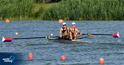 Justin Best (b), Michael Grady (s), Men's Pair, United States of America, 2022 World Rowing Cup II, Poznan, Poland / Detlev Seyb/MyRowingPhoto.com
