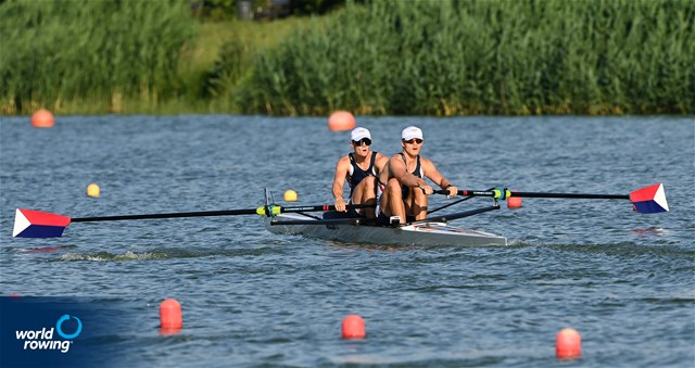 Justin Best (b), Michael Grady (s), Men's Pair, United States of America, 2022 World Rowing Cup II, Poznan, Poland / Detlev Seyb/MyRowingPhoto.com