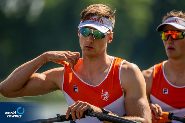 Guus Mollee (b), Guillaume Krommenhoek (s), Men's Double Sculls, Netherlands, 2022 World Rowing Cup II, Poznan, Poland / World Rowing/Benedict Tufnell