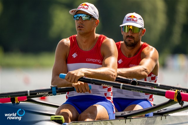 Martin Sinkovic (b), Valent Sinkovic (s), Men's Double Sculls, Croatia, 2022 European Rowing Championships, Munich, Germany / World Rowing/Benedict Tufnell