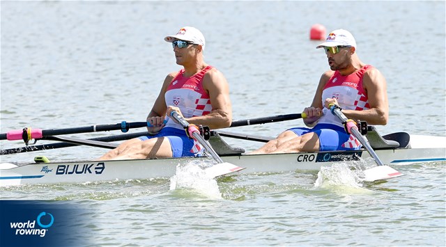 Martin Sinkovic (b), Valent Sinkovic (s), Men's Double Sculls, Croatia, 2022 World Rowing Cup II, Poznan, Poland / Detlev Seyb/MyRowingPhoto.com